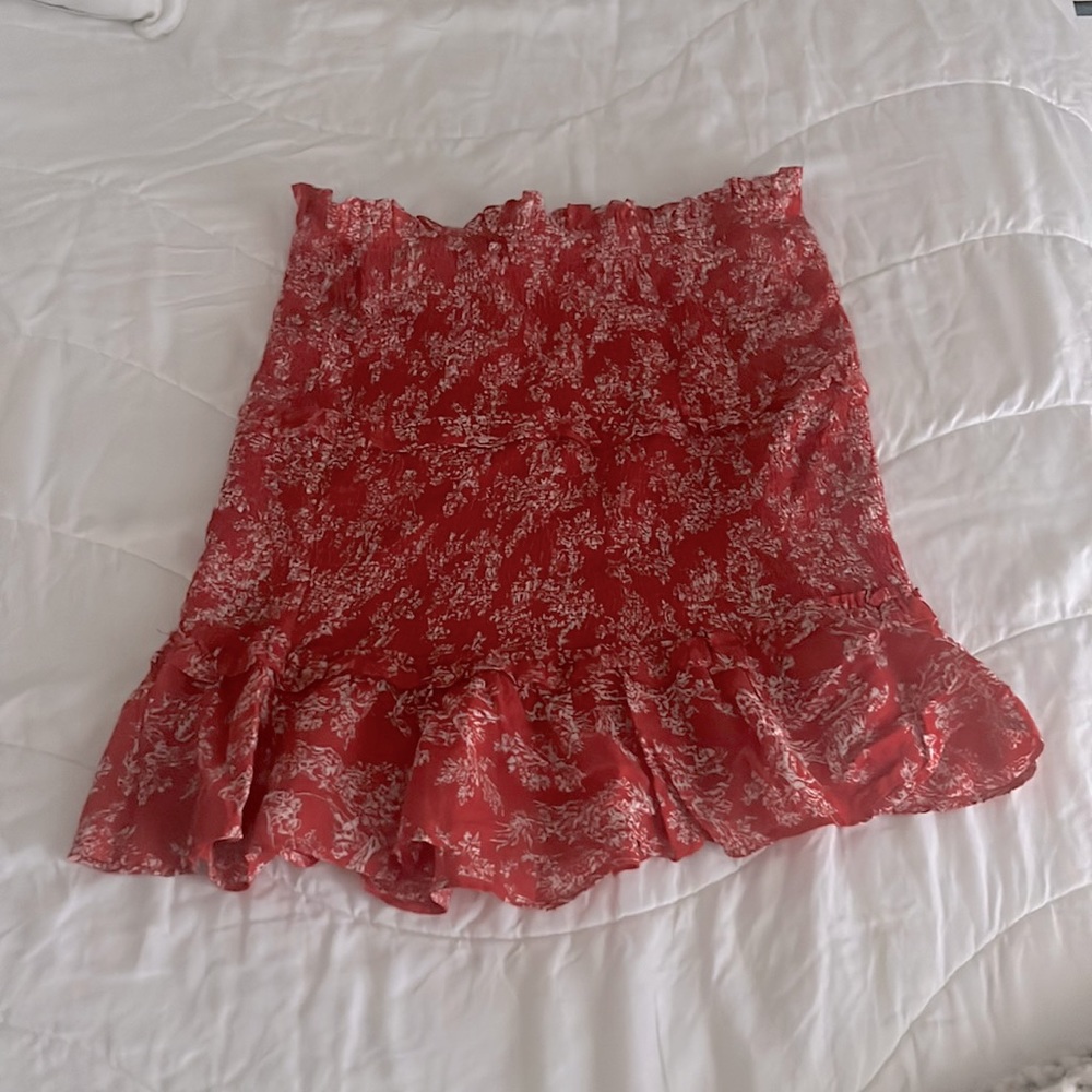 Urban outfitter red flower mini skirt